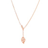 Wholesale Women's Pull Adjustable Frosted Leaves Titanium Steel Rose Gold Clavicle Necklace With O Chain