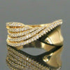 Wholesale Women's Punk Geometric Design Copper Ring With Zirconia