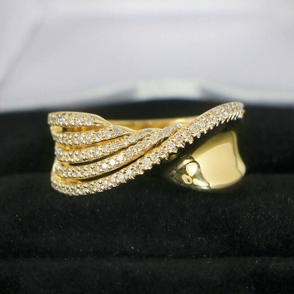 Wholesale Women's Punk Geometric Design Copper Ring With Zirconia