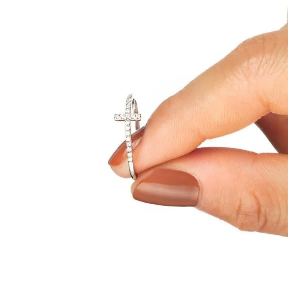 Wholesale Women's Punk Personality Ring Geometric Style Copper With Zirconia Design