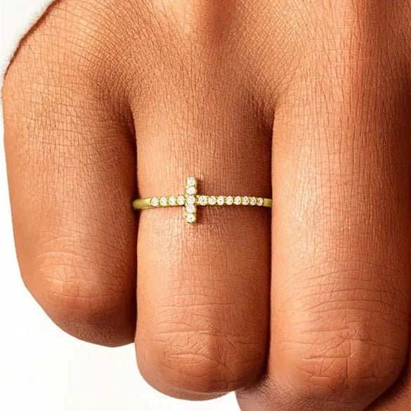 Wholesale Women's Punk Personality Ring Geometric Style Copper With Zirconia Design