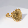 Wholesale Women's Punk Retro Titanium Steel Ring With Heart And Electroplating Design