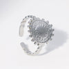 Wholesale Women's Punk Retro Titanium Steel Ring With Heart And Electroplating Design
