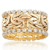 Wholesale Women's Punk Style Copper Ring With Inlaid Zircon And Geometric Pattern