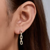 Wholesale Women's Punk Style 925 Sterling Silver Geometric Zircon Earrings With Chain Design