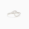 Wholesale Women's 925 Pure Silver Geometric Sea Wave Zircon Ring With Electroplating