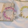 Wholesale Women's Purple Artificial Crystal Geometric Style Purely Handmade Bracelet Jewelry