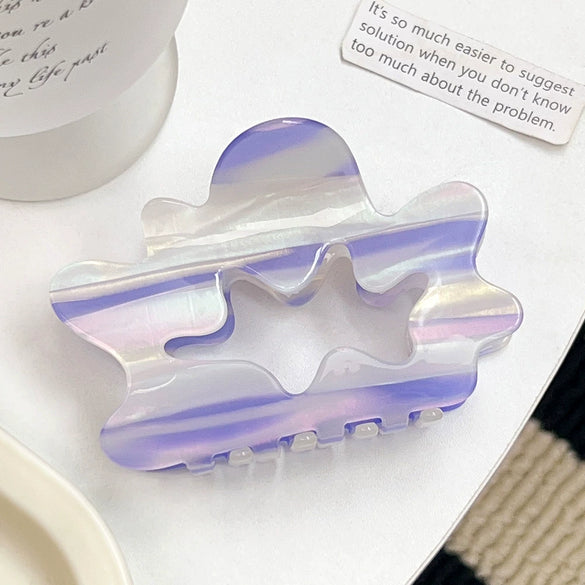 Wholesale Women's Pvc Handmade Cloud Geometric Hollow Claw Clip Hair Accessory