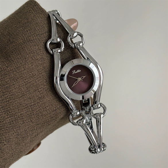 Wholesale Women's Quartz Watch Gold Horseshoe Buckle Alloy Round Dial