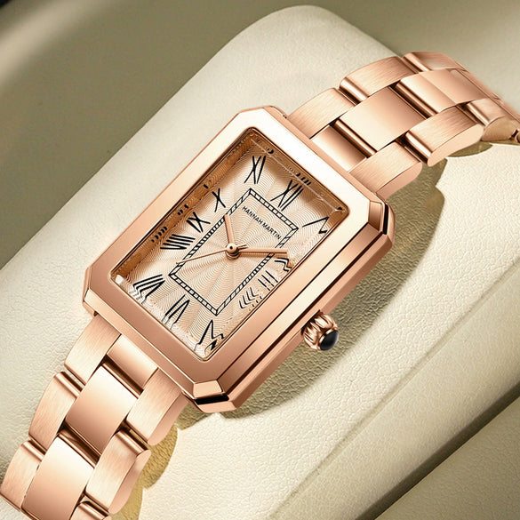 Wholesale Women's Quartz Watch With Stainless Steel Strap And Clasp Alloy Case Mineral Strengthened Glass Mirror Round Dial