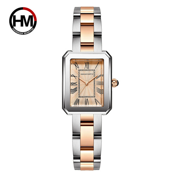 Wholesale Women's Quartz Watch With Stainless Steel Strap And Clasp Alloy Case Mineral Strengthened Glass Mirror Round Dial