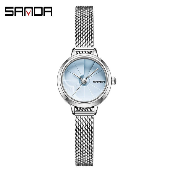 Wholesale Women's Quartz Watch Zinc Alloy Case Mesh Belt Round Dial Casual Waterproof