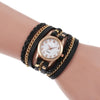 Wholesale Women's Quartz Winding Fashion Hand Woven Watch Alloy Case Imitation Leather Strap Round Dial