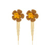 Wholesale Women's Raffia Flower Hand Knitted Tassel Earrings