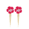 Wholesale Women's Raffia Flower Hand Knitted Tassel Earrings