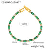 Wholesale Women's Rectangular Geometric Zircon Stainless Steel Pvd Plated 18K Gold Claw Chain Bracelet