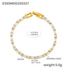 Wholesale Women's Rectangular Geometric Zircon Stainless Steel Pvd Plated 18K Gold Claw Chain Bracelet