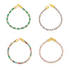 Wholesale Women's Rectangular Geometric Zircon Stainless Steel Pvd Plated 18K Gold Claw Chain Bracelet