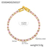 Wholesale Women's Rectangular Geometric Zircon Stainless Steel Pvd Plated 18K Gold Claw Chain Bracelet