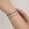 Wholesale Women's Rectangular Geometric Zircon Stainless Steel Pvd Plated 18K Gold Claw Chain Bracelet