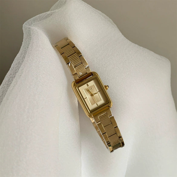 Wholesale Women's Rectangular Quartz Watch With Steel And Alloy Bands