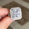 Wholesale Women's Rectangular Zirconinlaid Copper Wedding Ring With Geometric Design