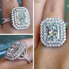 Wholesale Women's Rectangular Zirconinlaid Copper Wedding Ring With Geometric Design