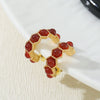 Wholesale Women's Red Agate And Copper Geometric Handmade Vintage Light Luxury Earrings