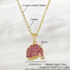 Wholesale Women's Red Zircon Inlaid Copper Goldplated Christmas Hat Pendant Necklace With O Word Chain