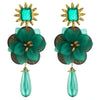 Wholesale Women's Resin Flower Pendant Earrings With Microinlay Creative Exaggerated Multilayer Design