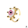 Wholesale Women's Resin Ring With Geometric Devil's Eye Design Electroplated