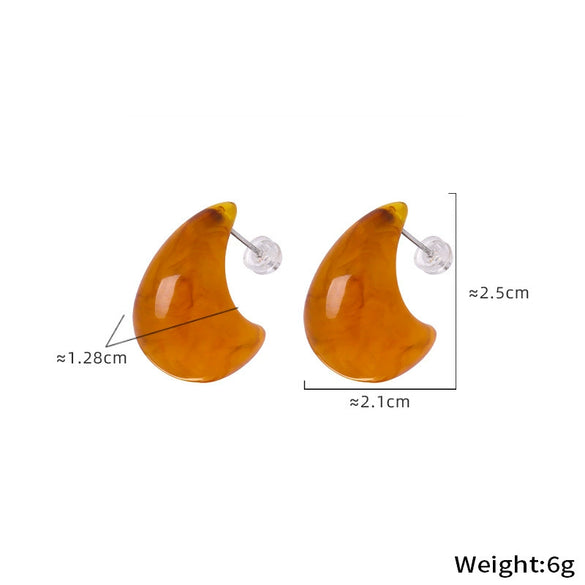 Wholesale Women's Resin Titanium Steel Geometric Earrings With Electroplating Treatment