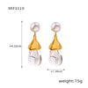 Wholesale Women's Resin Titanium Steel Geometric Earrings With Electroplating Treatment