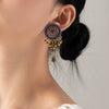 Wholesale Women's Retro Alloy Geometric Bell Tassel Earrings With Electroplating