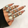 Wholesale Women's Retro Alloy Geometric Drop Shape Electroplated Ring Set