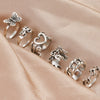Wholesale Women's Retro Alloy Geometric Love Butterfly Ring Jewelry Set With Electroplating