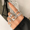 Wholesale Women's Retro Alloy Geometric Love Butterfly Ring Jewelry Set With Electroplating