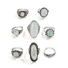 Wholesale Women's Retro Alloy Geometric Oil Dropping Gem Ring Set With Electroplating