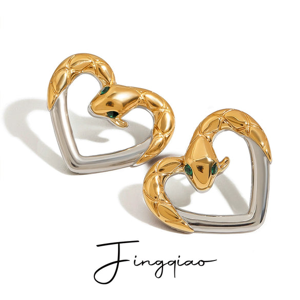 Wholesale Women's Retro Animal Geometric Stainless Steel Earrings