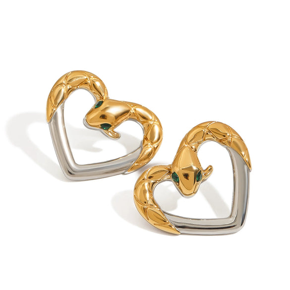 Wholesale Women's Retro Animal Geometric Stainless Steel Earrings