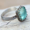 Wholesale Women's Retro Antique Geometric Leaf Pattern Copper Electroplated Ring Accessories