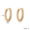Wholesale Women's Retro Asymmetrical Geometric Pattern Micro Setting Copper Plated 18K Gold Earrings