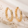 Wholesale Women's Retro Asymmetrical Geometric Pattern Micro Setting Copper Plated 18K Gold Earrings