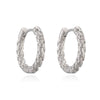Wholesale Women's Retro Asymmetrical Geometric Pattern Micro Setting Copper Plated 18K Gold Earrings