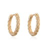 Wholesale Women's Retro Asymmetrical Geometric Pattern Micro Setting Copper Plated 18K Gold Earrings