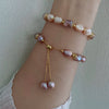 Wholesale Women's Retro Baroque Bracelet With Amethyst Freshwater Pearls And Copper Alloy