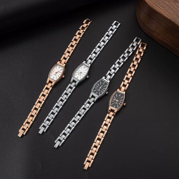 Wholesale Women's Retro Barrel Shaped Stainless Steel And Alloy Bracelet Quartz Watch With Horseshoe Buckle