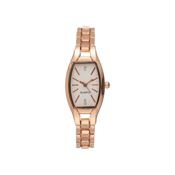 Wholesale Women's Retro Barrel Shaped Stainless Steel And Alloy Bracelet Quartz Watch With Horseshoe Buckle