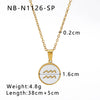 Wholesale Women's Retro Constellation Seashell Pendant Titanium Steel Necklace With 18K Vacuum Plating And Geometric Pattern