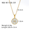 Wholesale Women's Retro Constellation Seashell Pendant Titanium Steel Necklace With 18K Vacuum Plating And Geometric Pattern